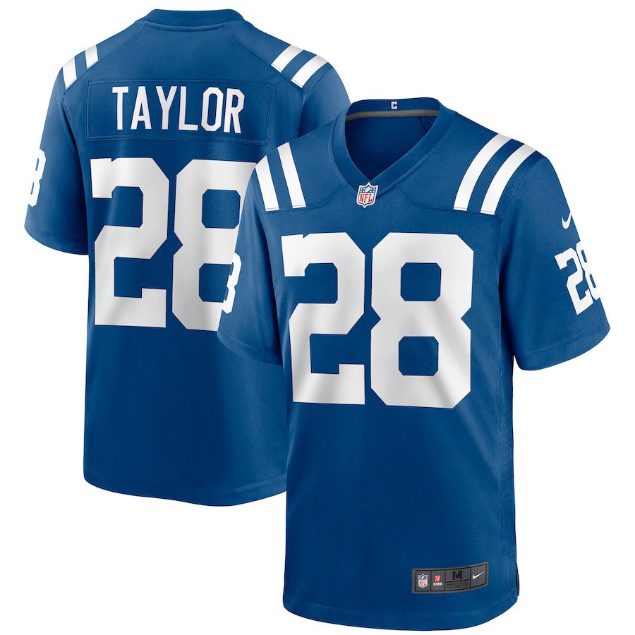 Men Indianapolis Colts 28 Jonathan Taylor Nike Royal Game NFL Jersey